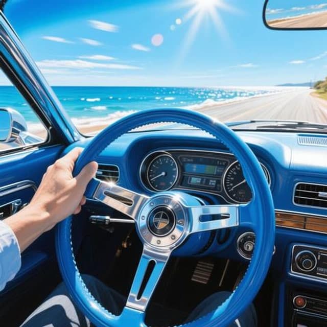 青いハンドル